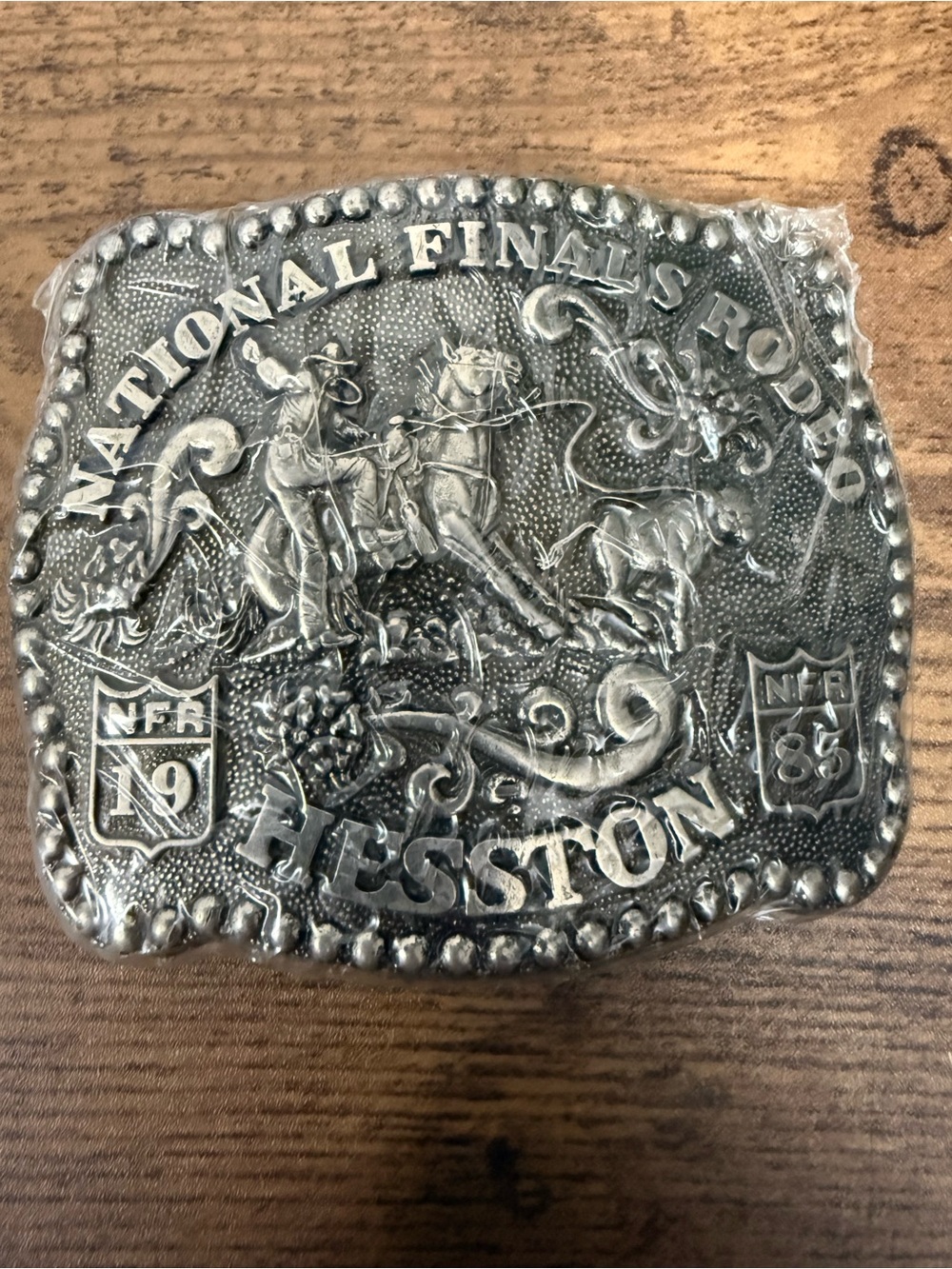 1985 Hesston National Finals Rodeo New Old Stock NFR Belt Buckle